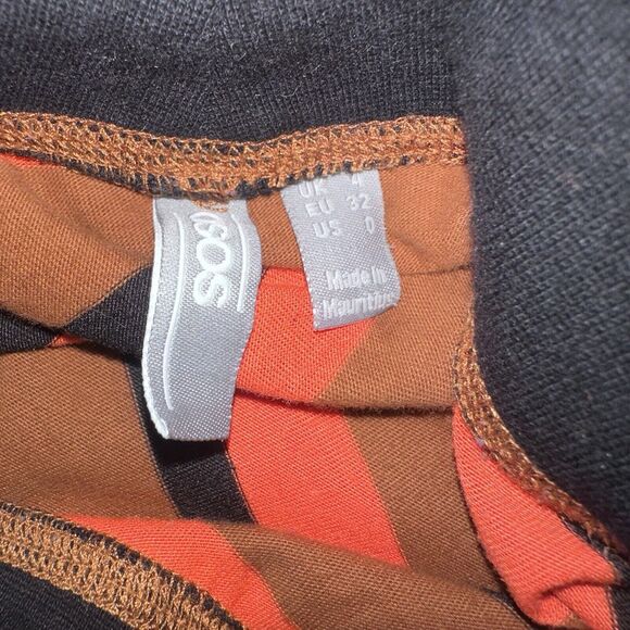 ASOS Knit Dress Stretch Orange Striped Mock Turtle Size  XS - Picture 9 of 9